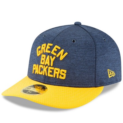Men's Green Bay Packers New Era Navy/Gold 2018 NFL Sideline Home Historic Low Profile 59FIFTY Fitted Hat 3058515